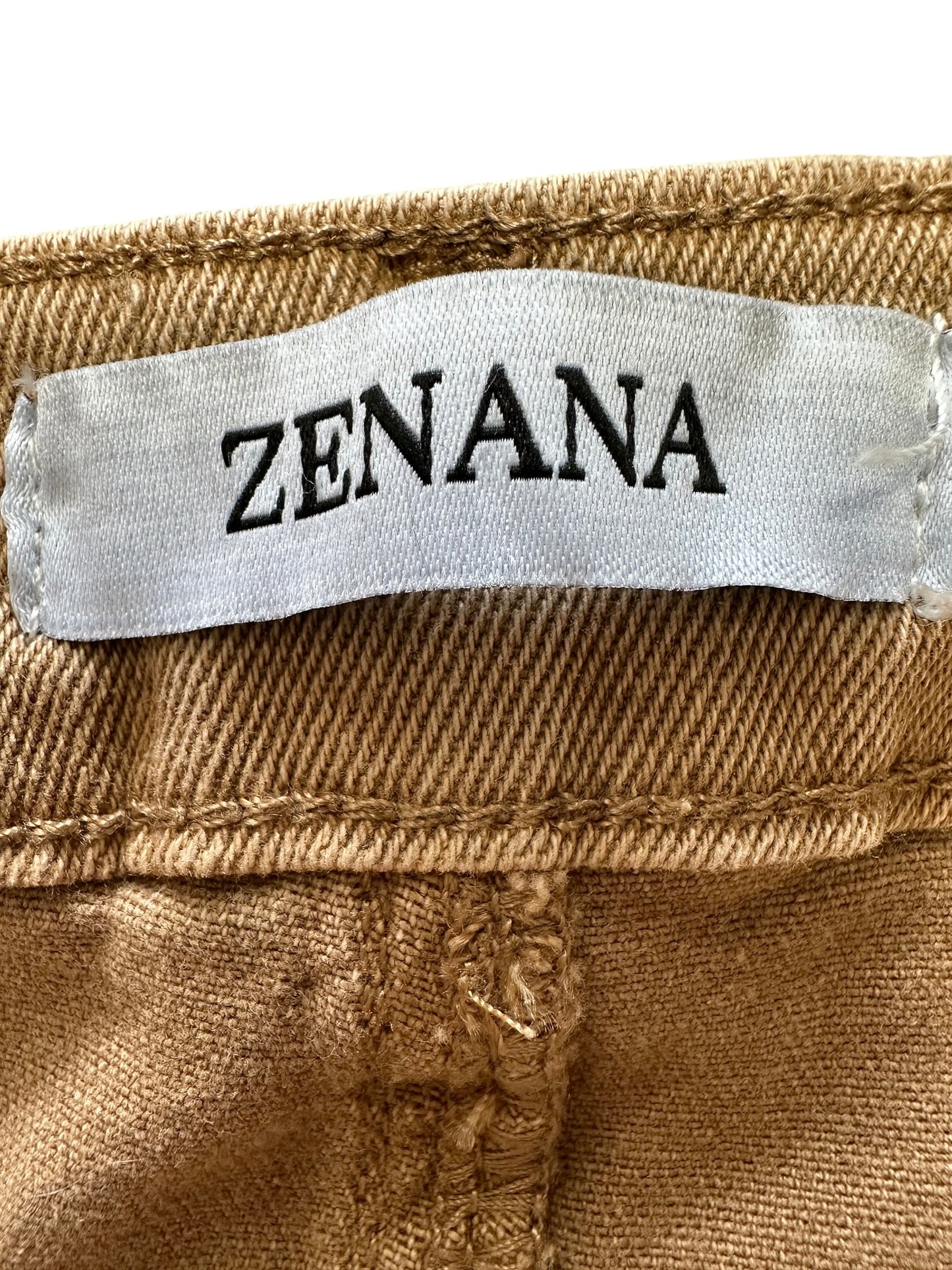 Jeans Cropped By Zenana Outfitters In Brown Denim, Size: L