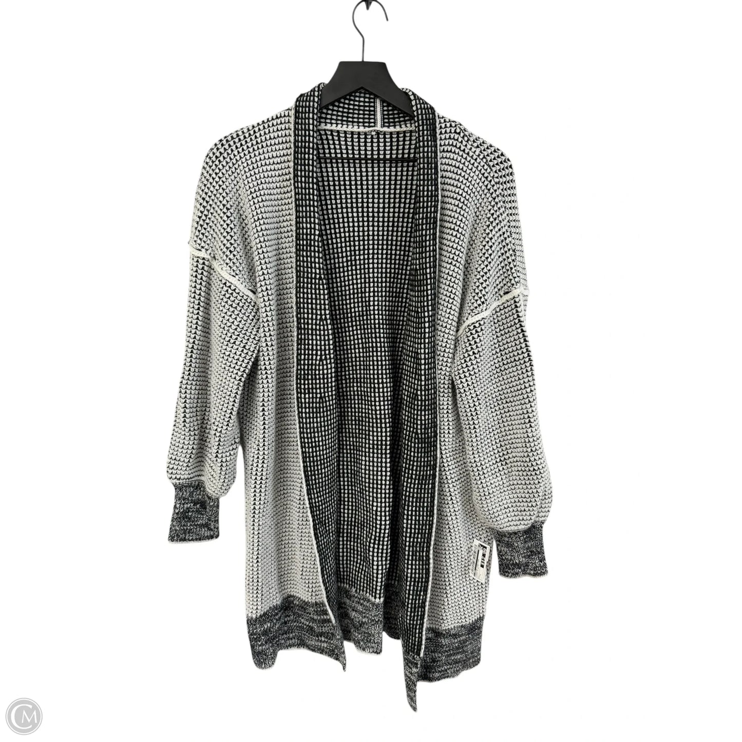 Sweater Cardigan By Cme In Black & White, Size: L