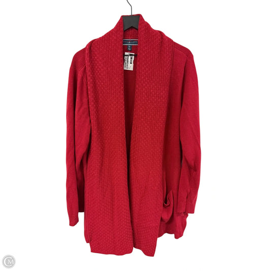 Sweater Cardigan By Karen Scott In Red, Size: 3x