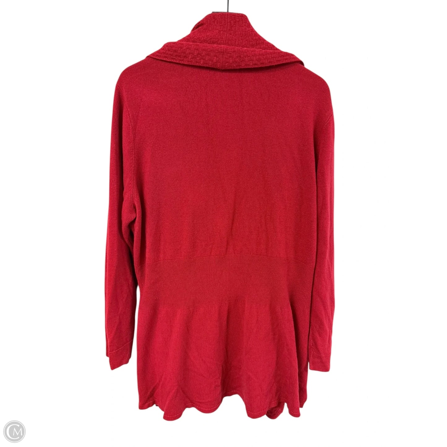 Sweater Cardigan By Karen Scott In Red, Size: 3x