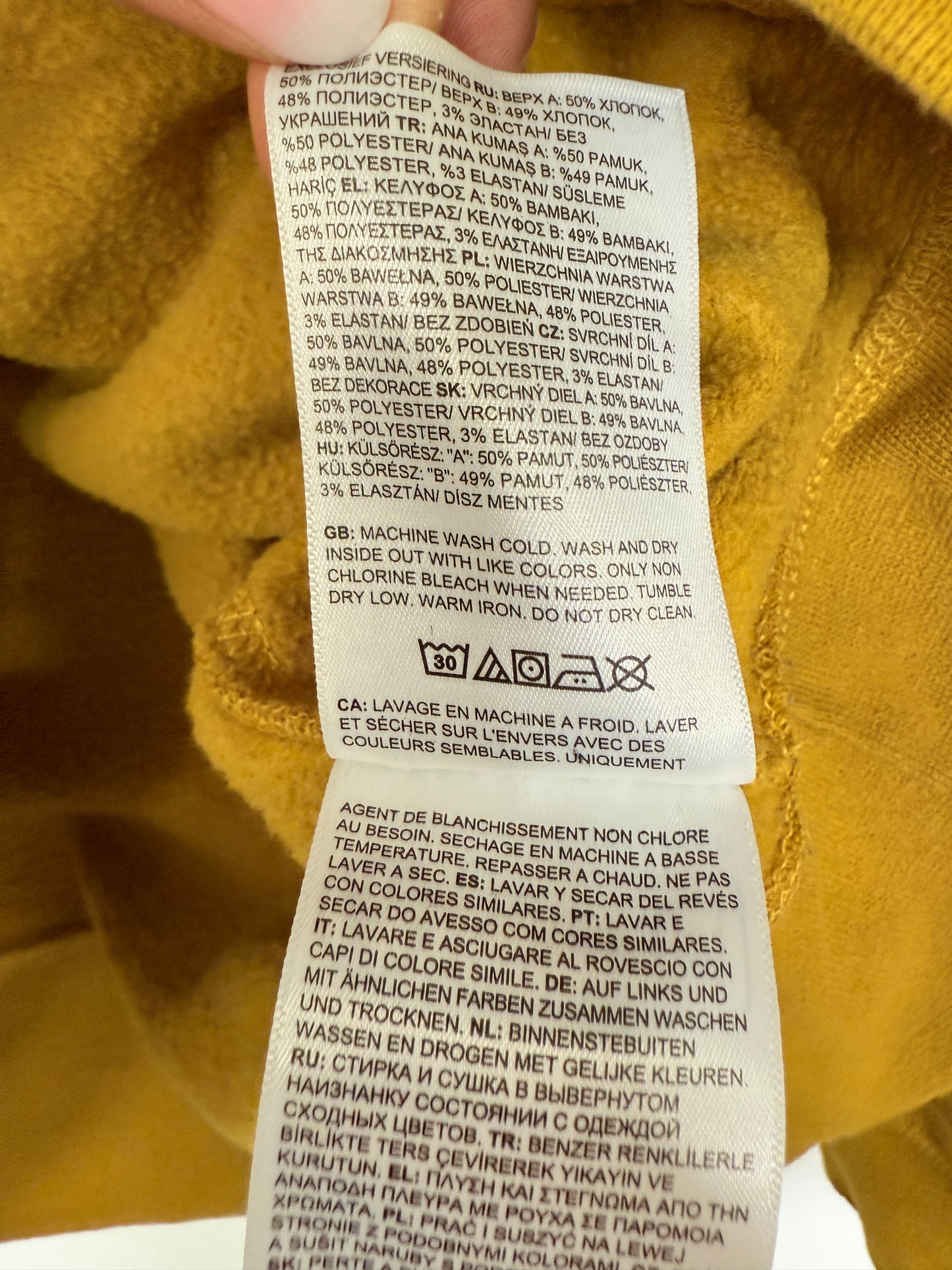 Sweatshirt Collar By The North Face In Yellow, Size: Xl