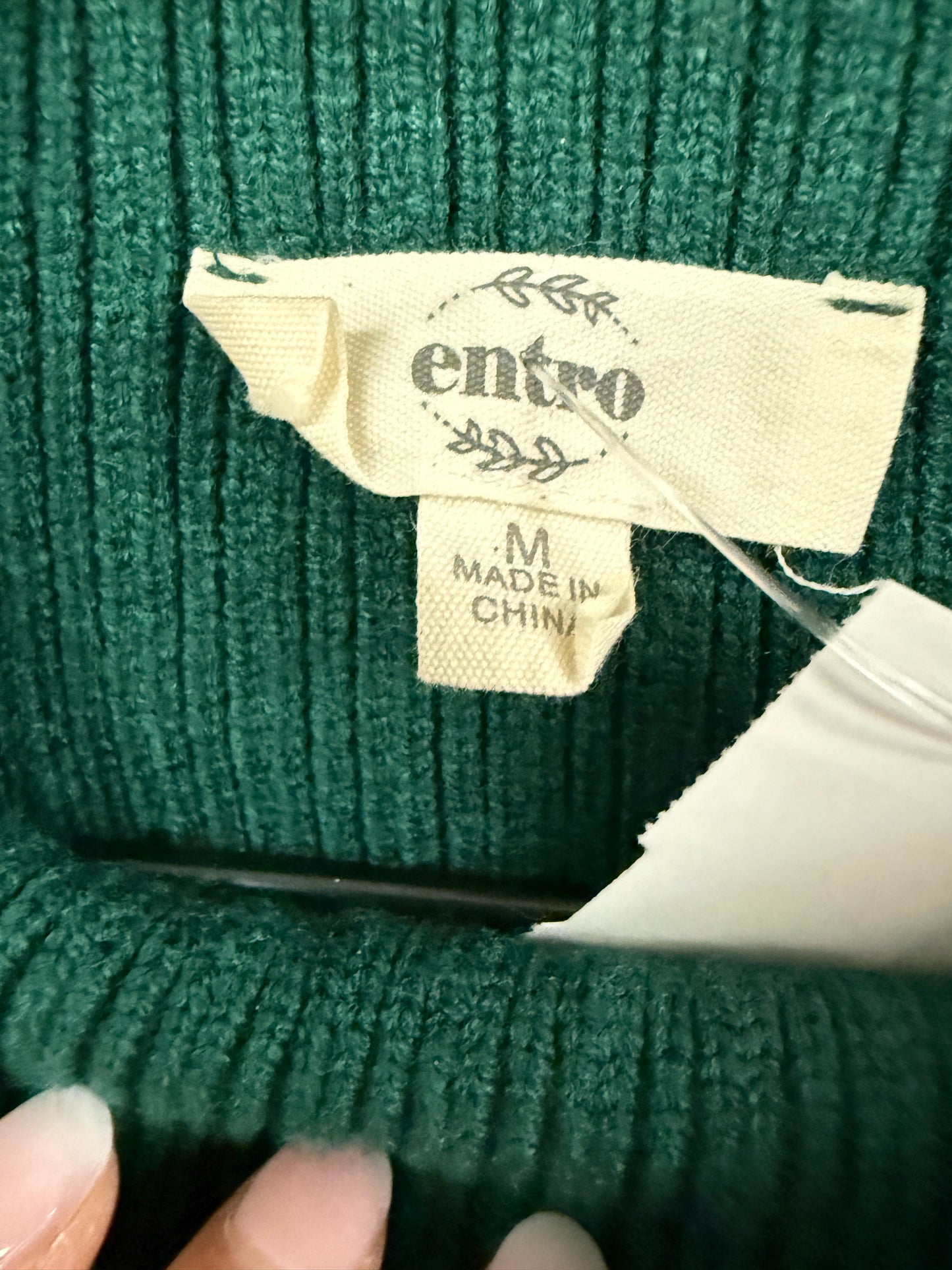 Sweater Short Sleeve By Entro In Green, Size: M