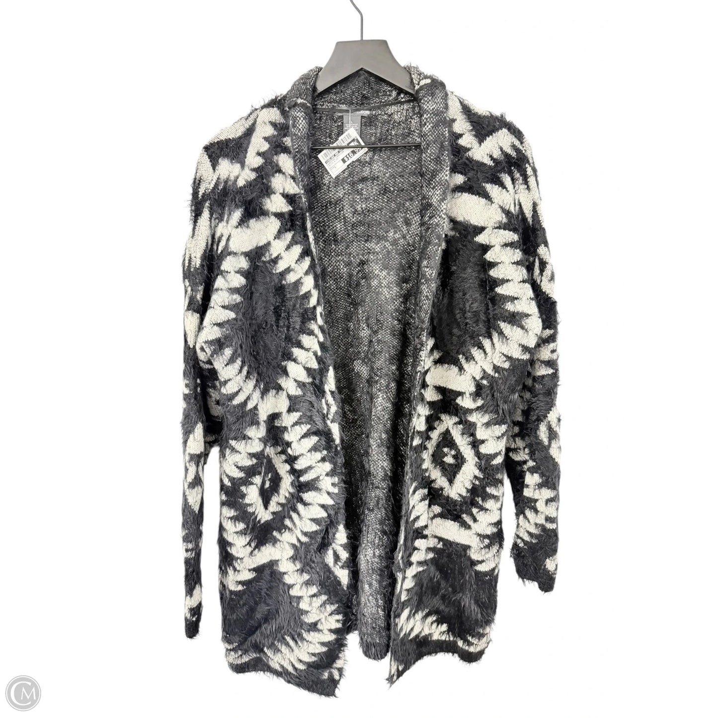 Sweater Cardigan By Chelsea And Theodore In Black & Grey, Size: L