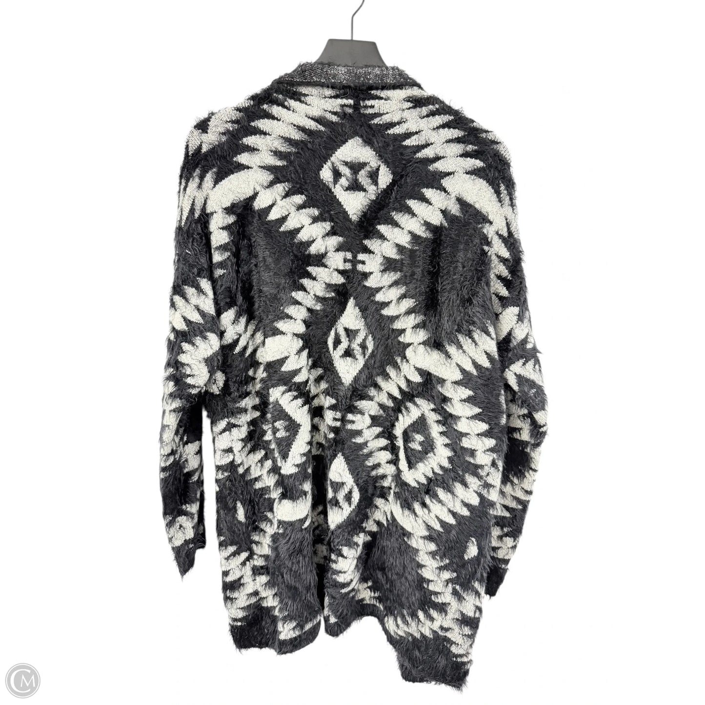 Sweater Cardigan By Chelsea And Theodore In Black & Grey, Size: L