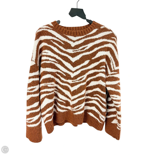Sweater By Nine West Apparel In Brown & White, Size: Xl