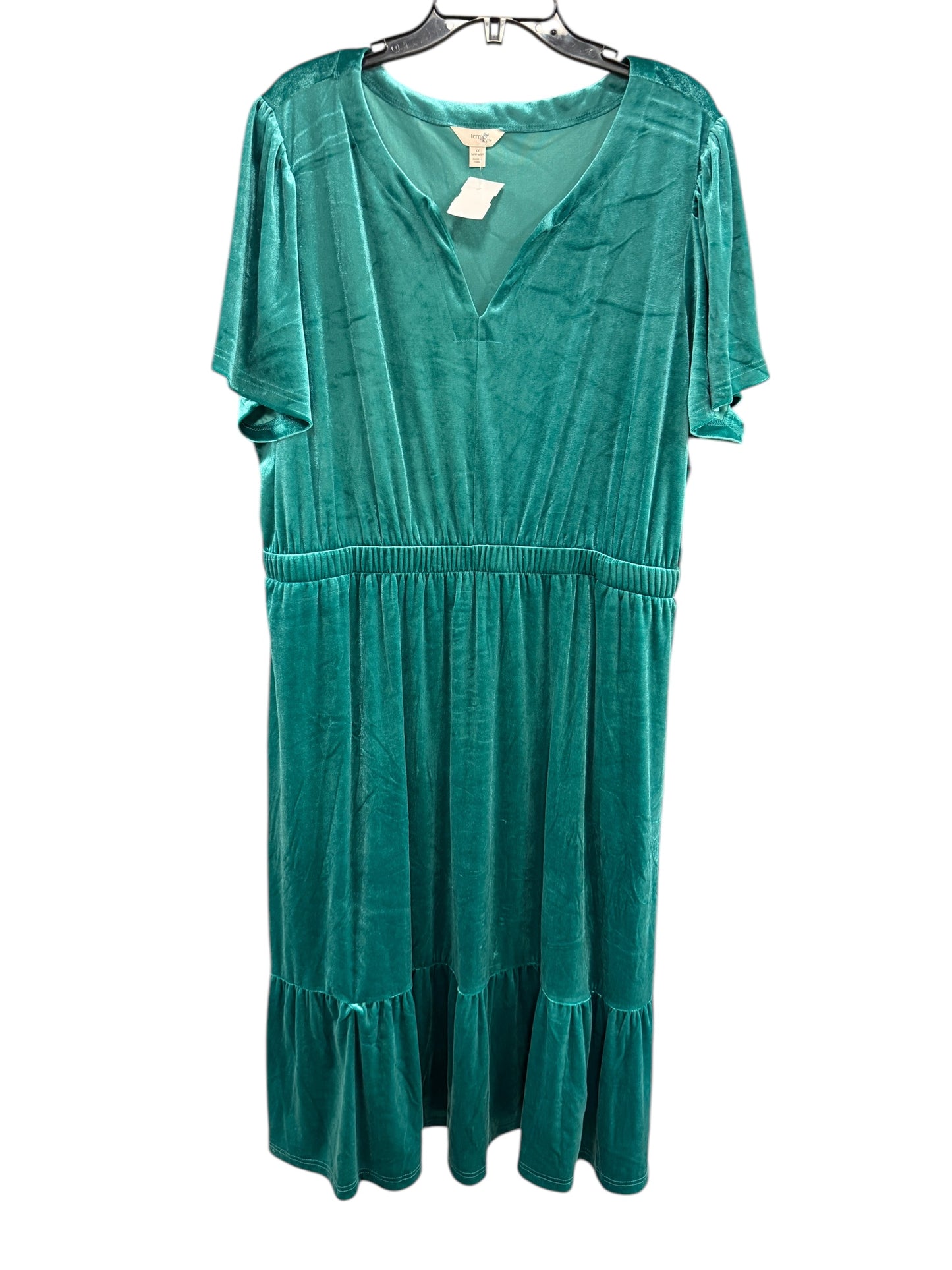 Dress Party Midi By Terra & Sky In Green, Size: 1x