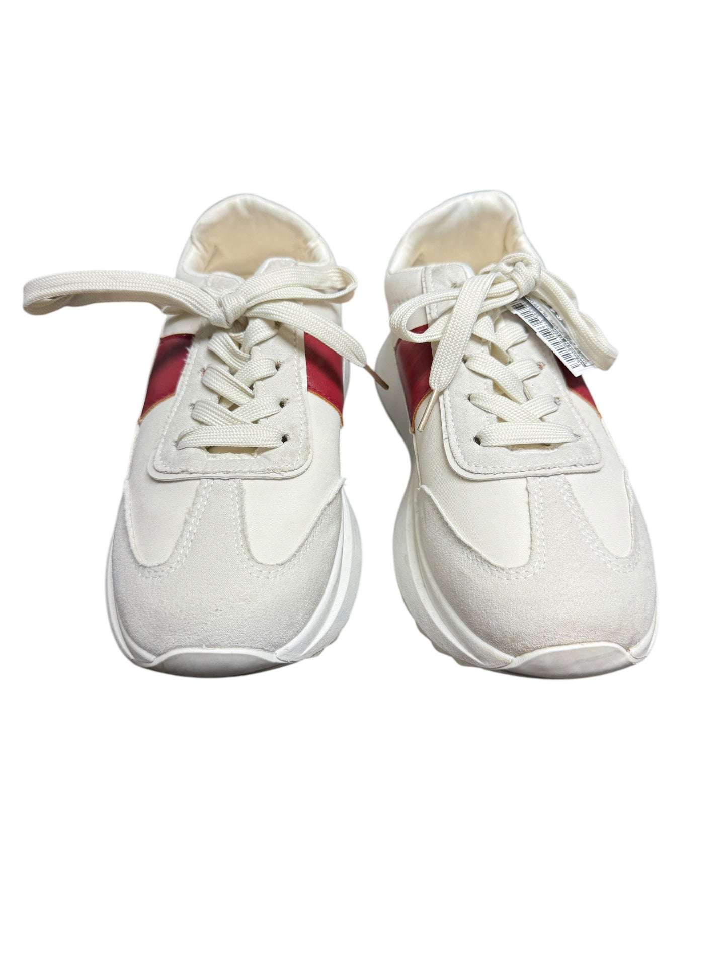 Shoes Sneakers Platform By Madden Girl In Cream & Red, Size: 7