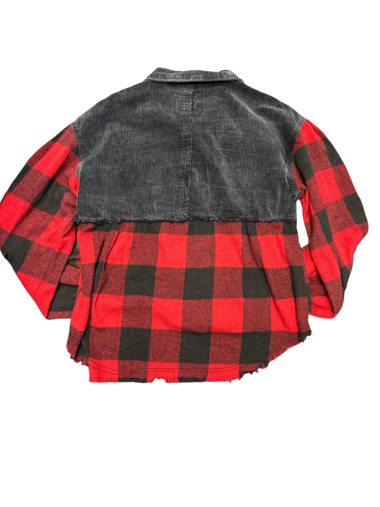 Jacket Shirt By Cmc In Black & Red, Size: L