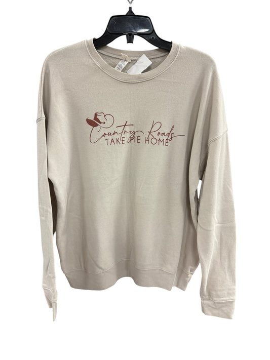 Sweatshirt Crewneck By Bella + Canvas In Cream, Size: L