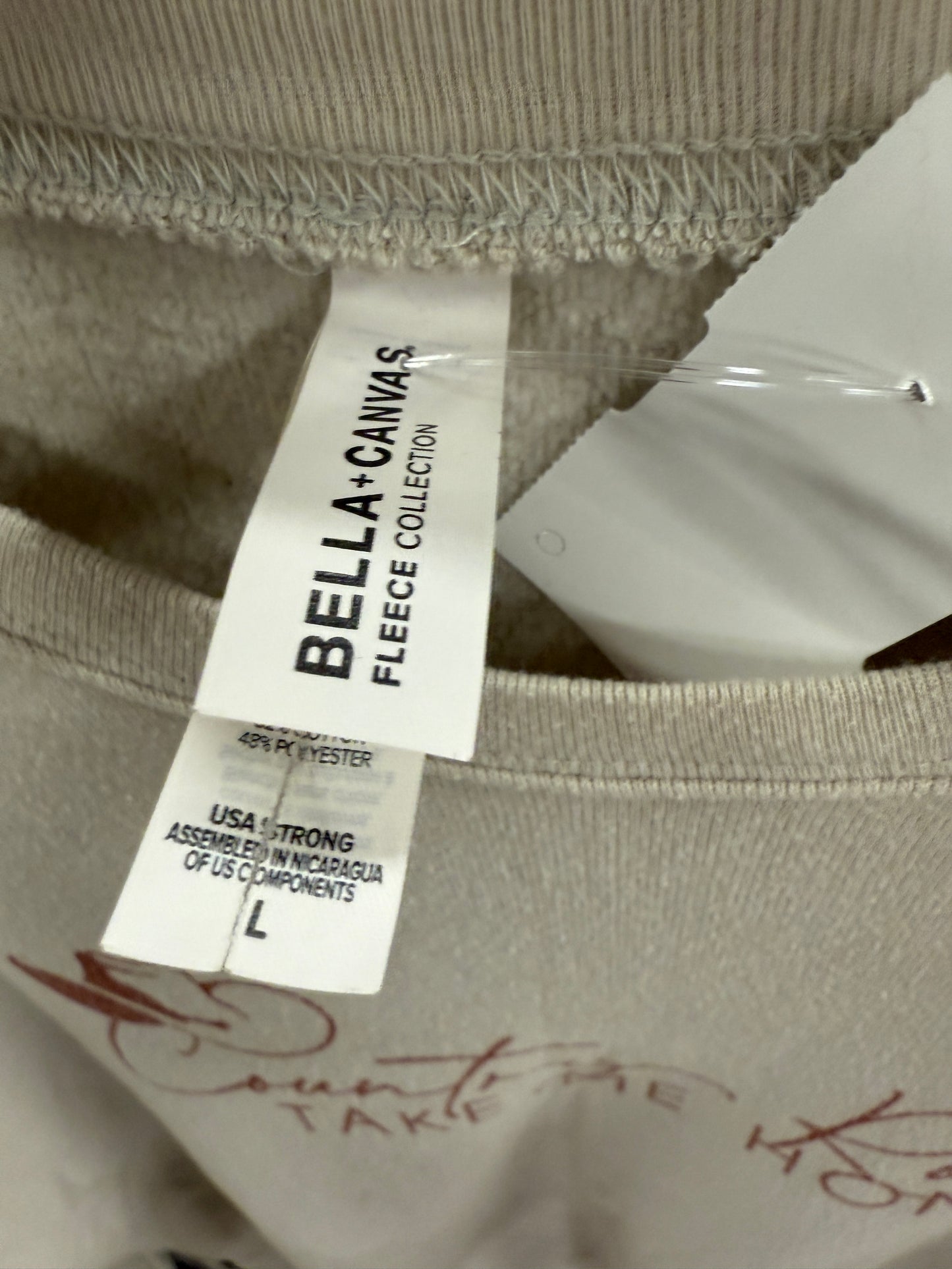 Sweatshirt Crewneck By Bella + Canvas In Cream, Size: L