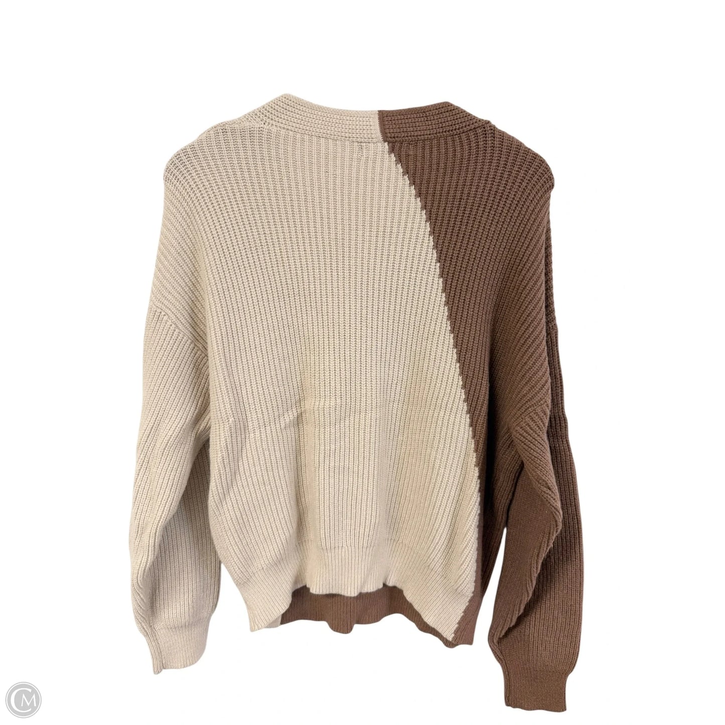 Sweater By Doe & Rae In Brown & Cream, Size: L
