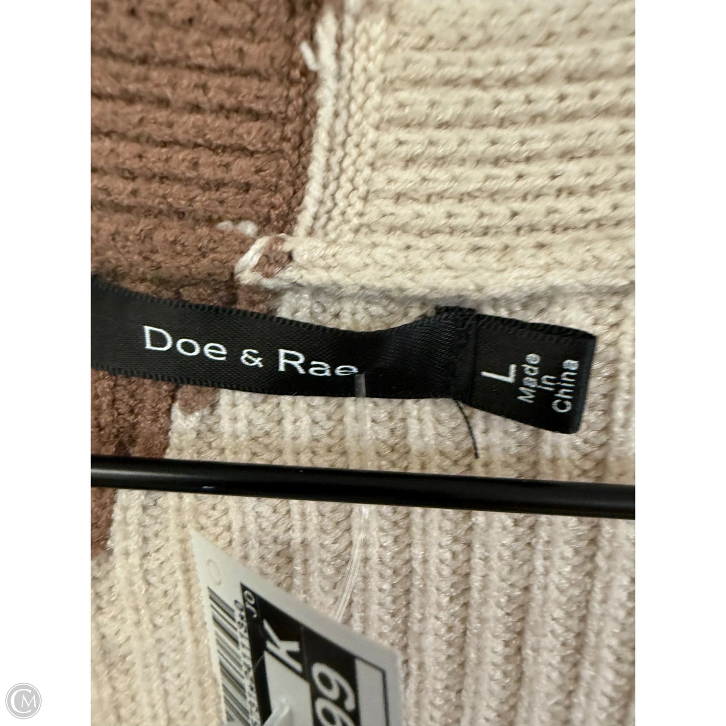 Sweater By Doe & Rae In Brown & Cream, Size: L