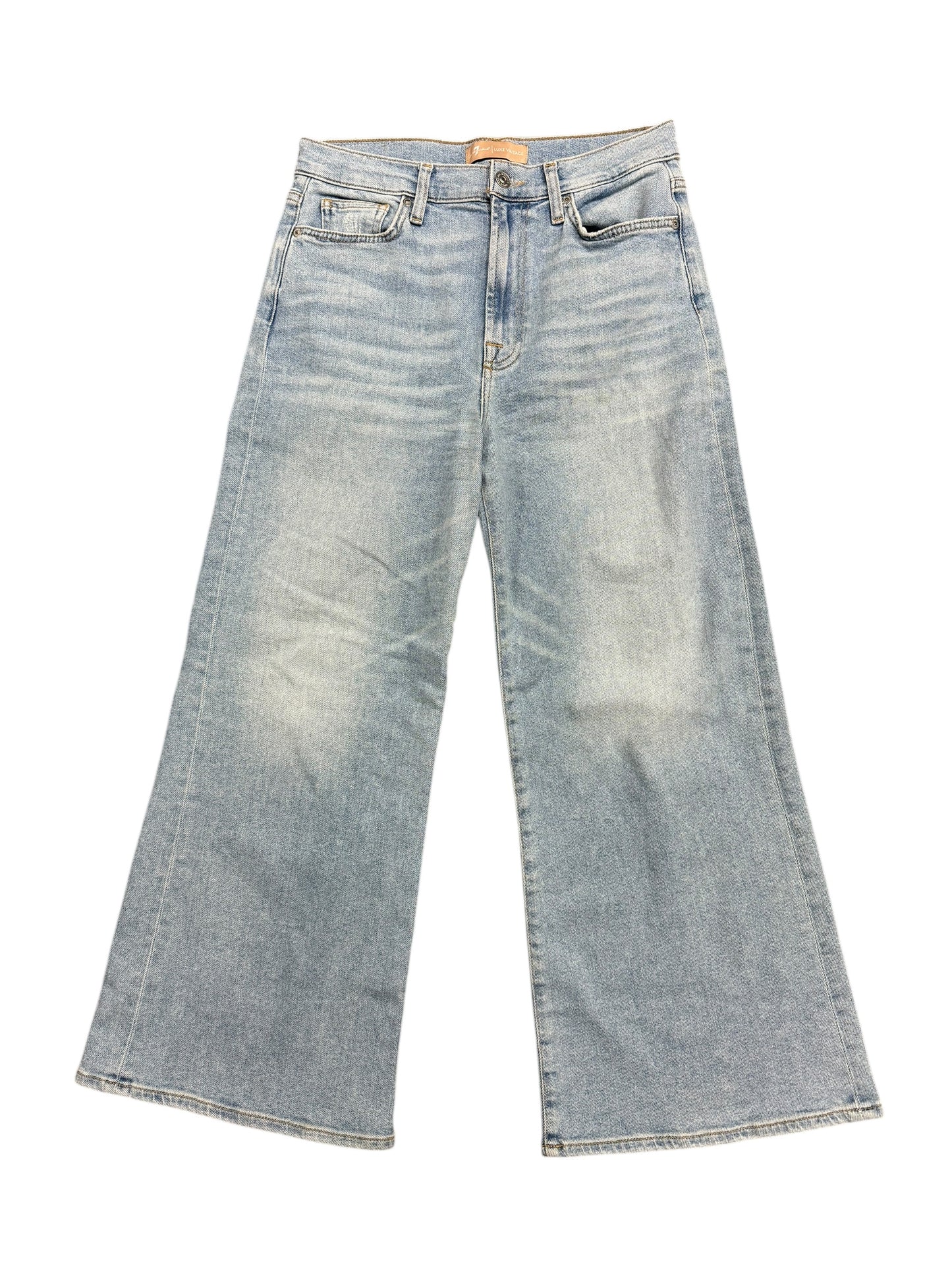 Jeans Cropped By 7 For All Mankind In Blue Denim, Size: 8