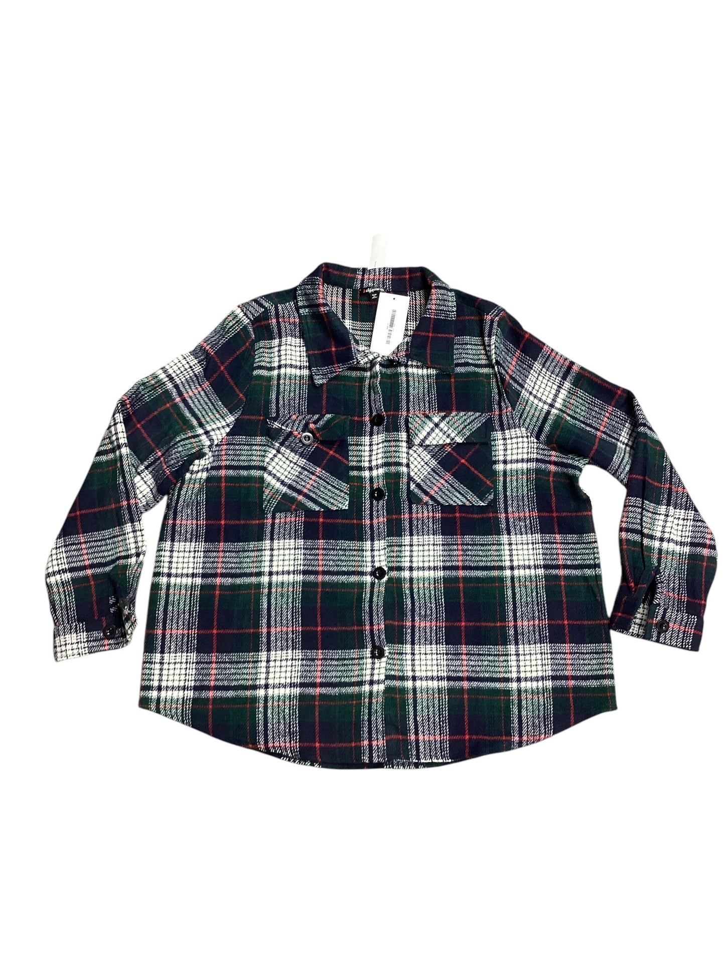 Jacket Shirt By Clothes Mentor In Plaid Pattern, Size: 2x