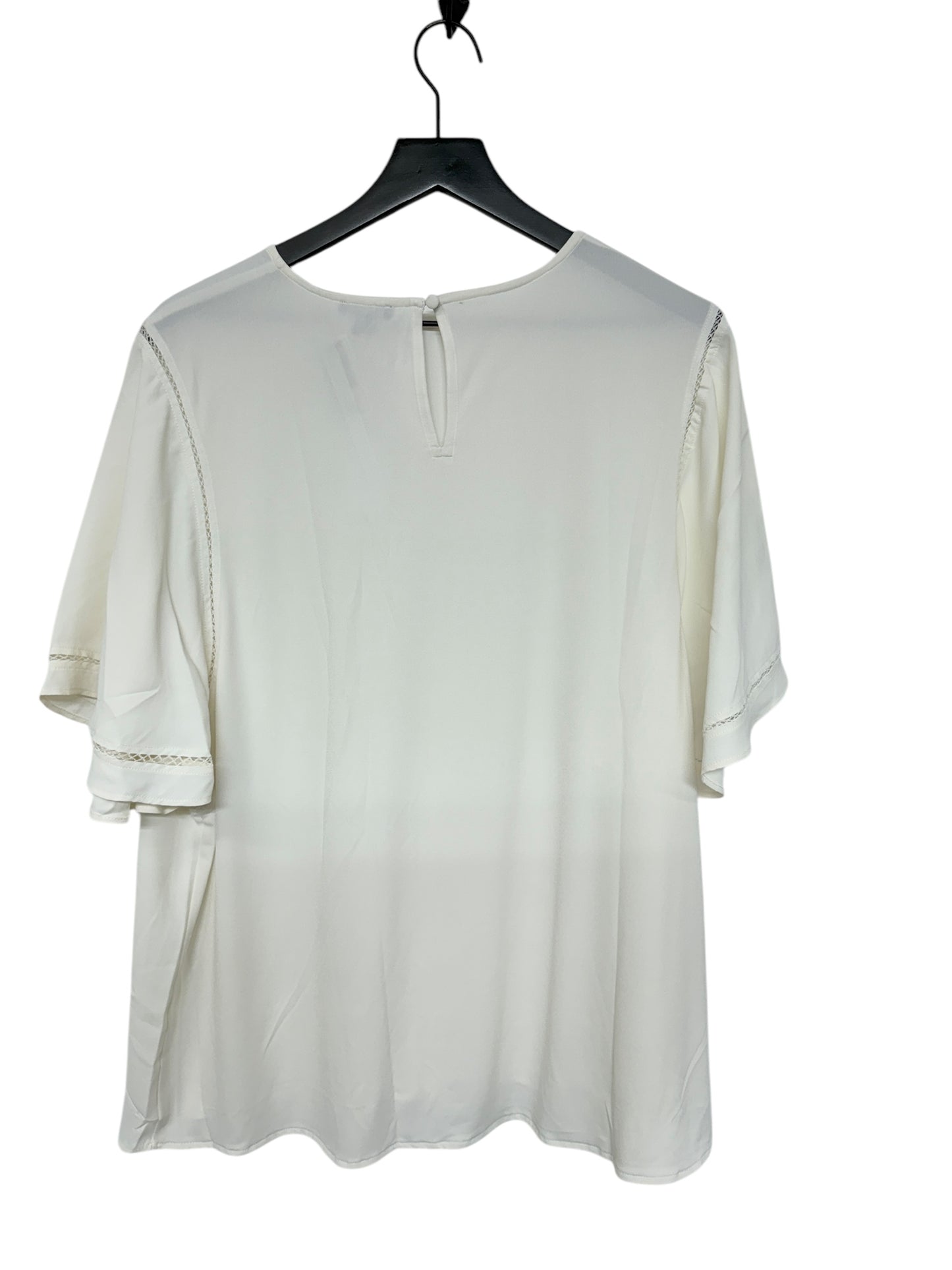 Top Short Sleeve By Ann Taylor In White, Size: Xxl