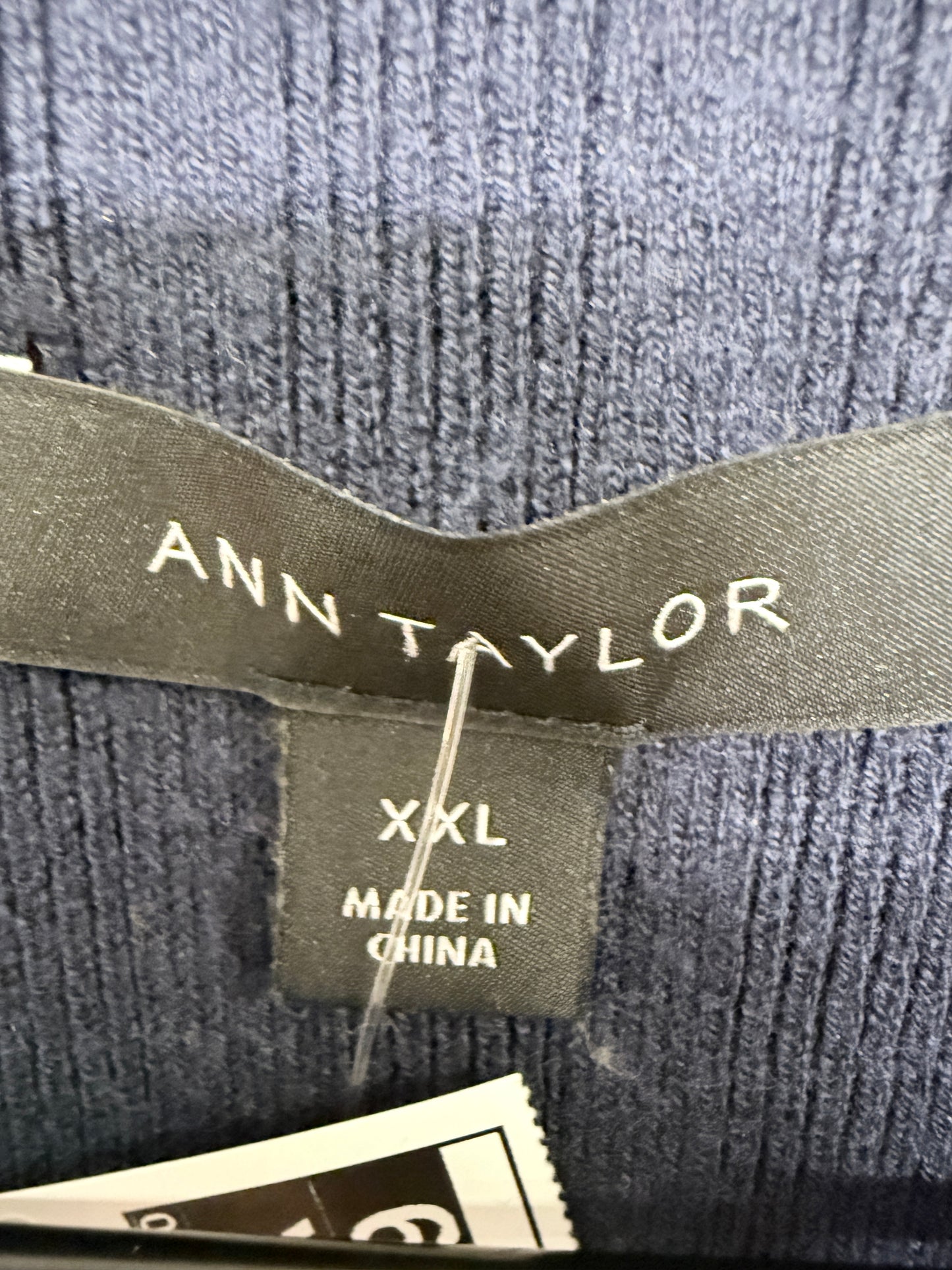 Top Short Sleeve By Ann Taylor In Navy, Size: Xxl