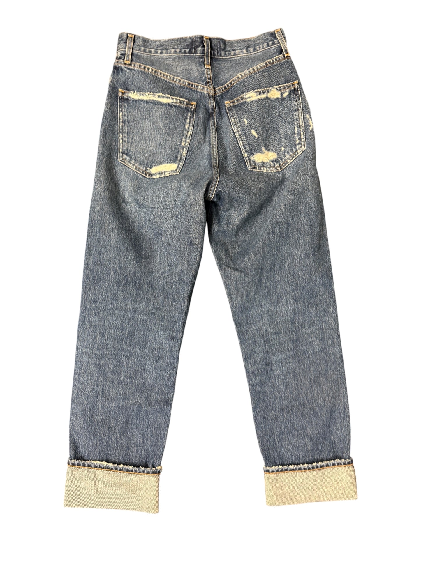 Jeans Straight By Agolde In Blue Denim, Size: 0