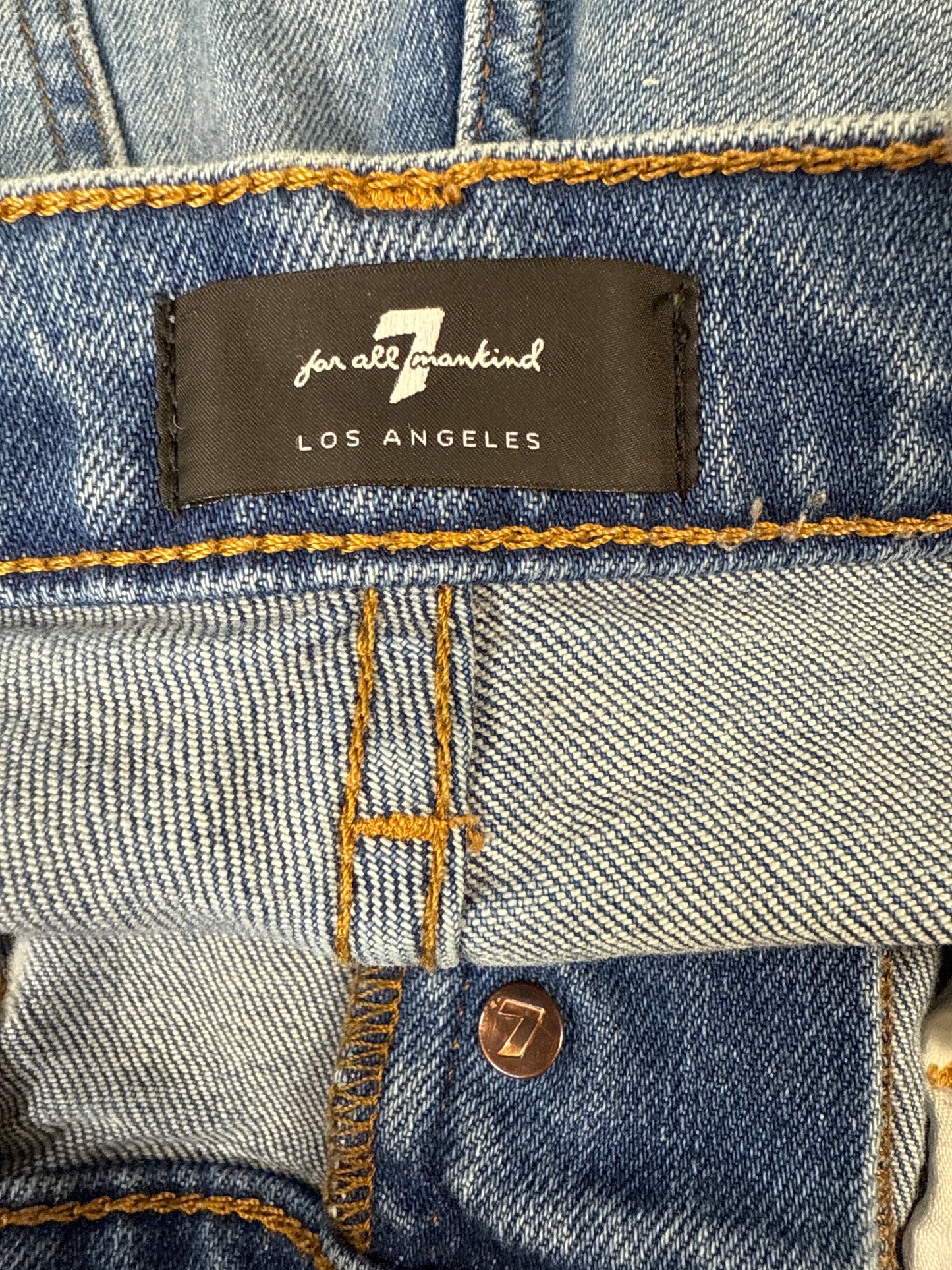Jeans Straight By 7 For All Mankind In Blue Denim, Size: 4