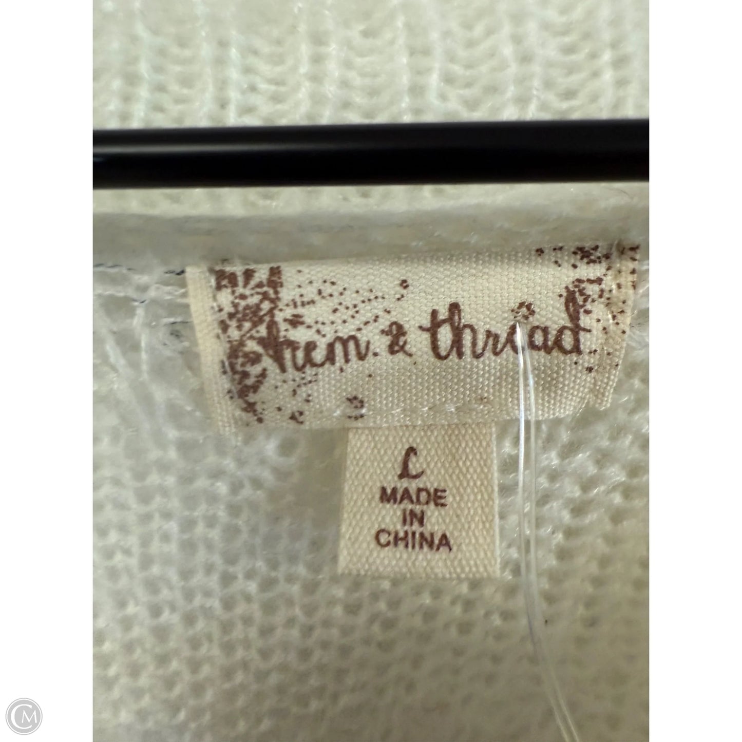 Sweater By Hem & Thread In Cream, Size: L