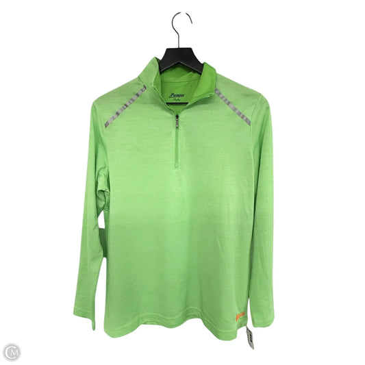 Athletic Top Long Sleeve Collar By Clothes Mentor In Green, Size: L