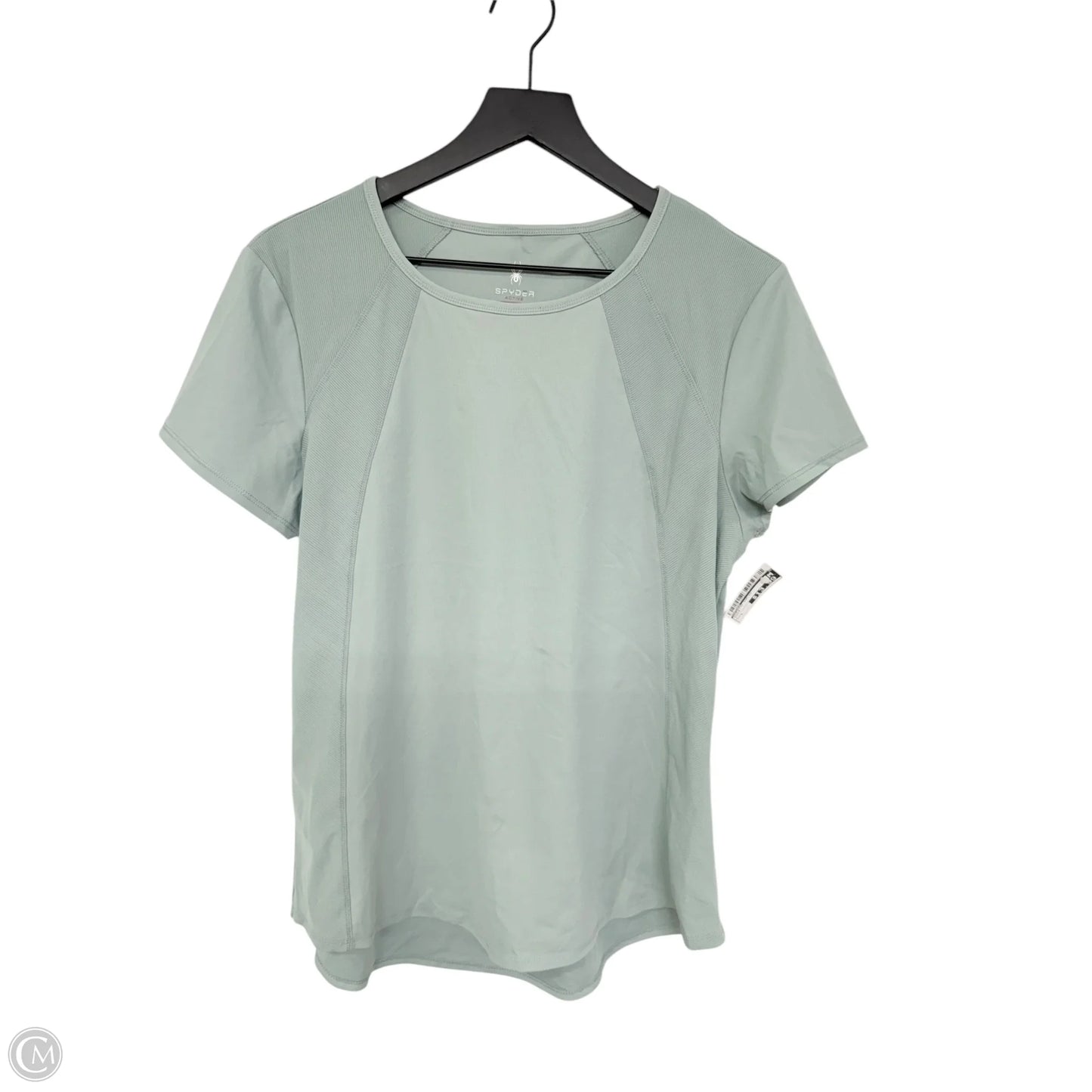 Athletic Top Short Sleeve By Spyder In Green, Size: L