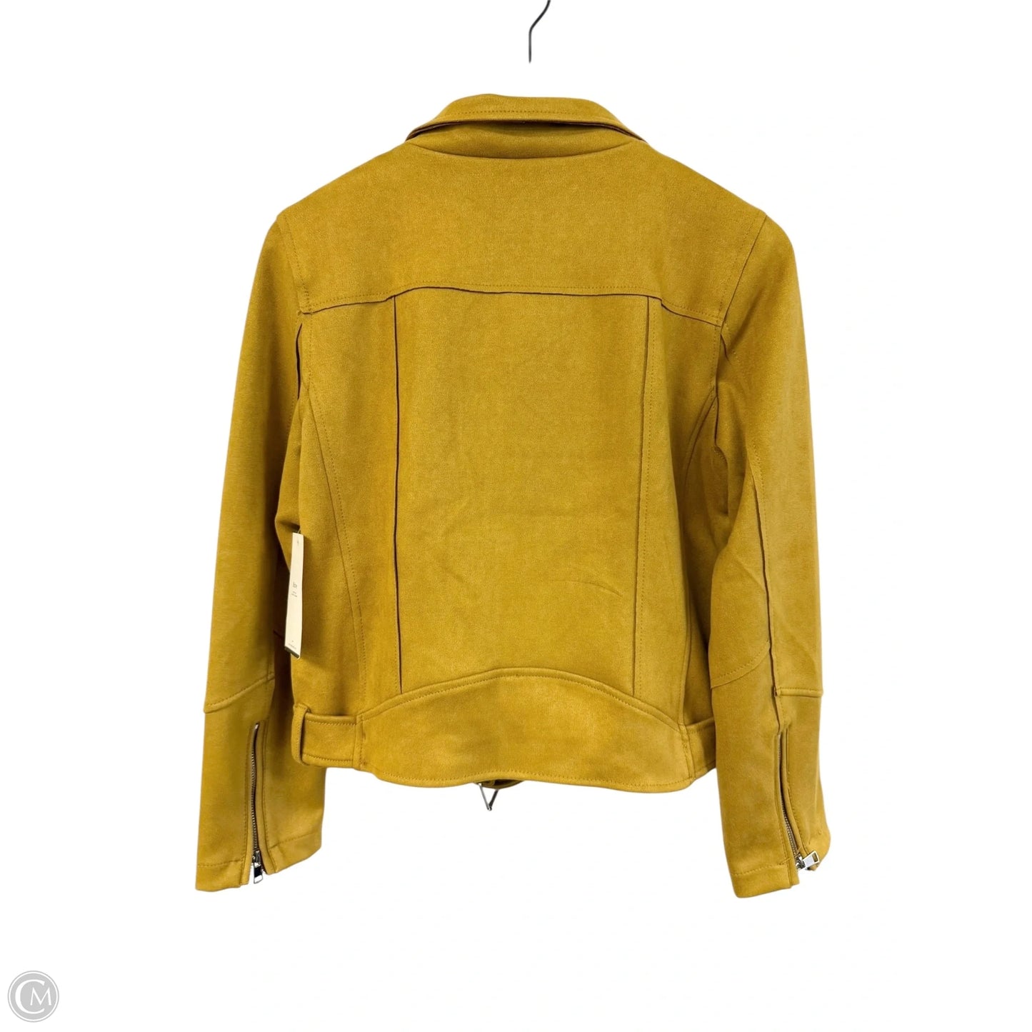 Jacket Moto By Clothes Mentor In Yellow, Size: L