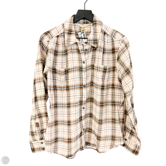 Blouse Long Sleeve By Downeast In Brown & Pink, Size: M