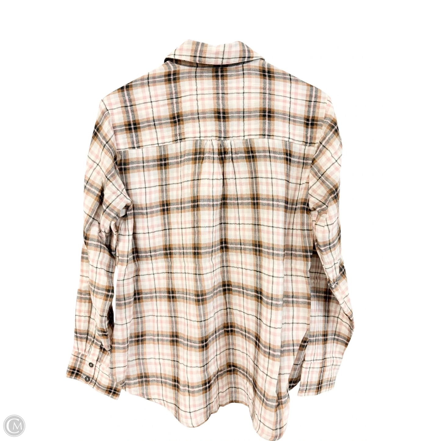 Blouse Long Sleeve By Downeast In Brown & Pink, Size: M