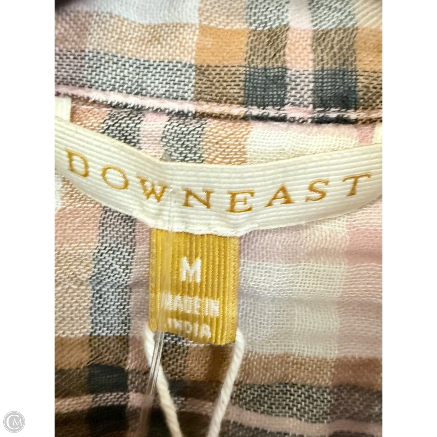 Blouse Long Sleeve By Downeast In Brown & Pink, Size: M