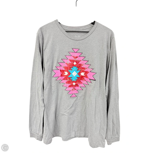 Top Long Sleeve Basic By Clothes Mentor In Grey, Size: Xl