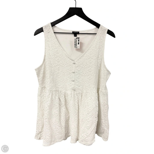 Top Sleeveless By Torrid In White, Size: 1x