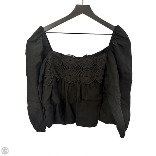 Top 3/4 Sleeve By Anthropologie In Black, Size: M