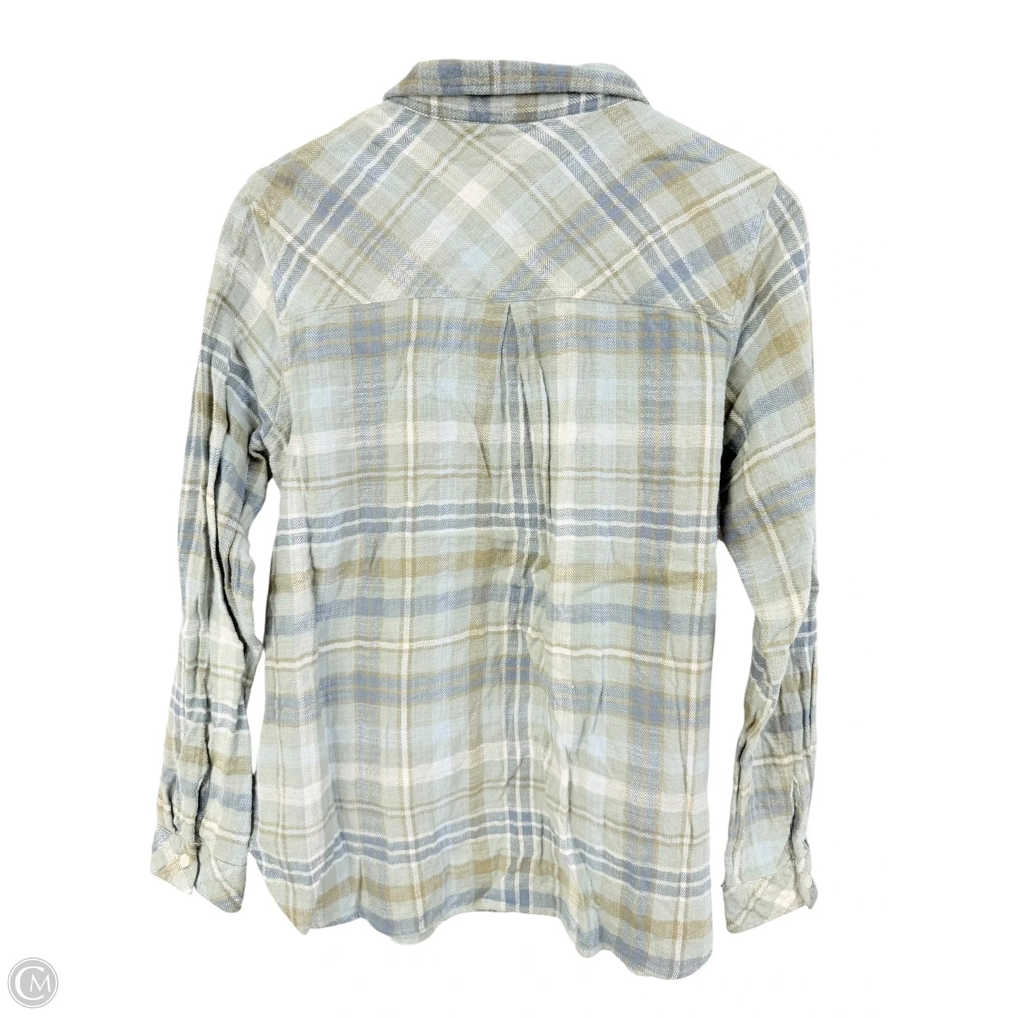 Blouse Long Sleeve By Thread And Supply In Blue & Green, Size: L