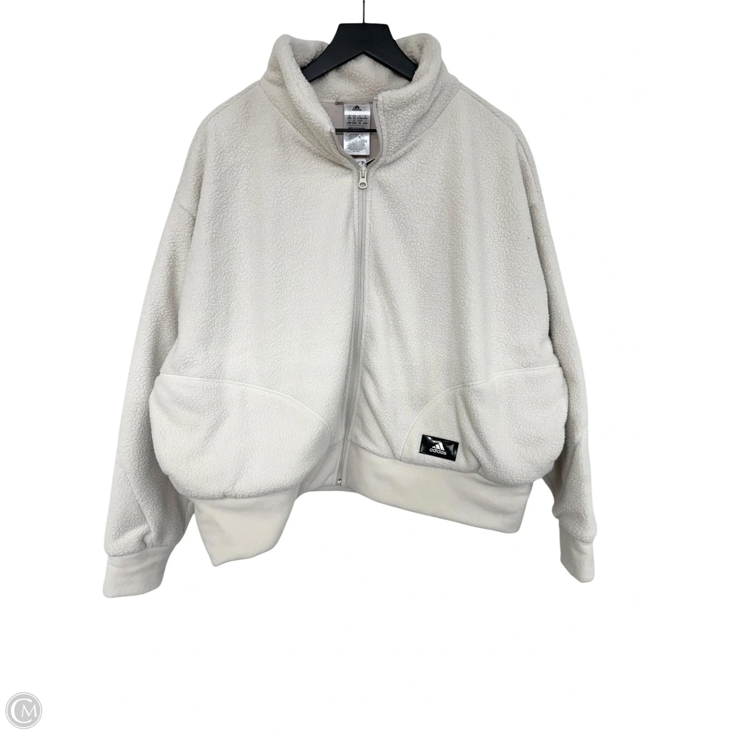 Jacket Faux Fur & Sherpa By Adidas In Cream, Size: 3x