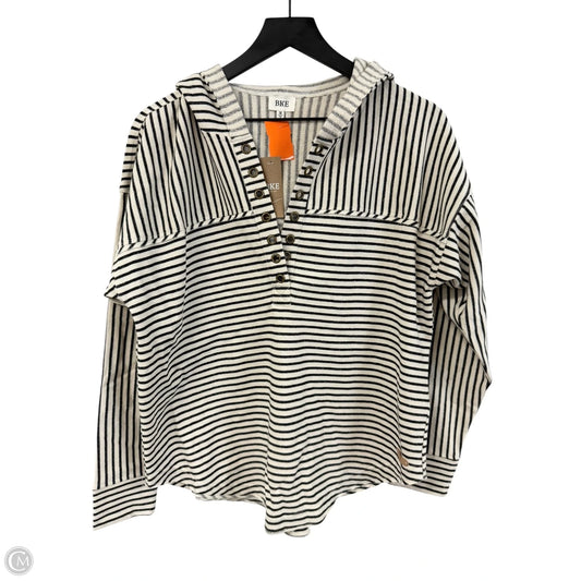 Sweatshirt Hoodie By Bke In Striped Pattern, Size: M