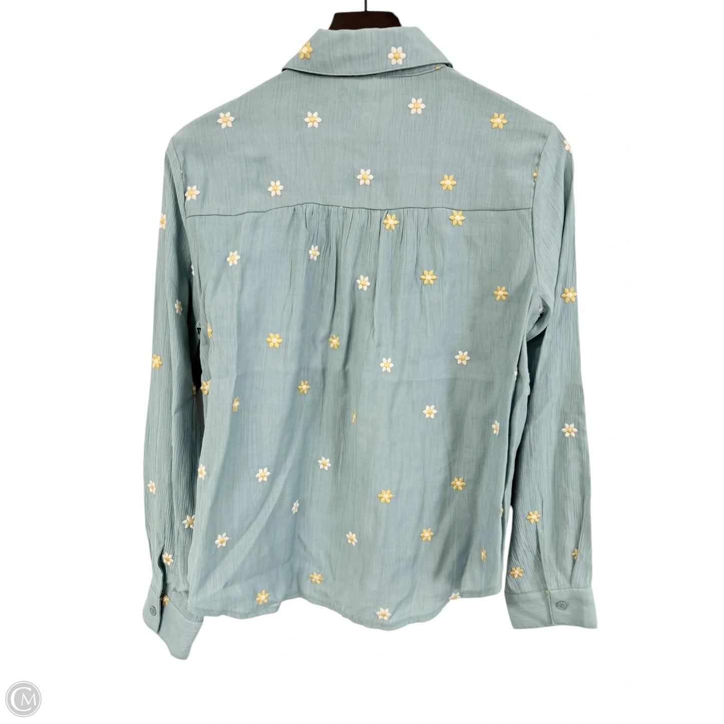 Blouse Long Sleeve By Hem & Thread In Blue, Size: S