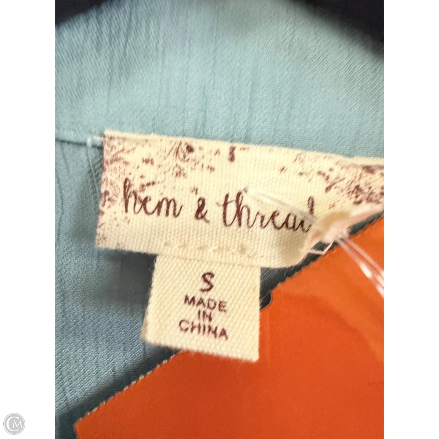 Blouse Long Sleeve By Hem & Thread In Blue, Size: S