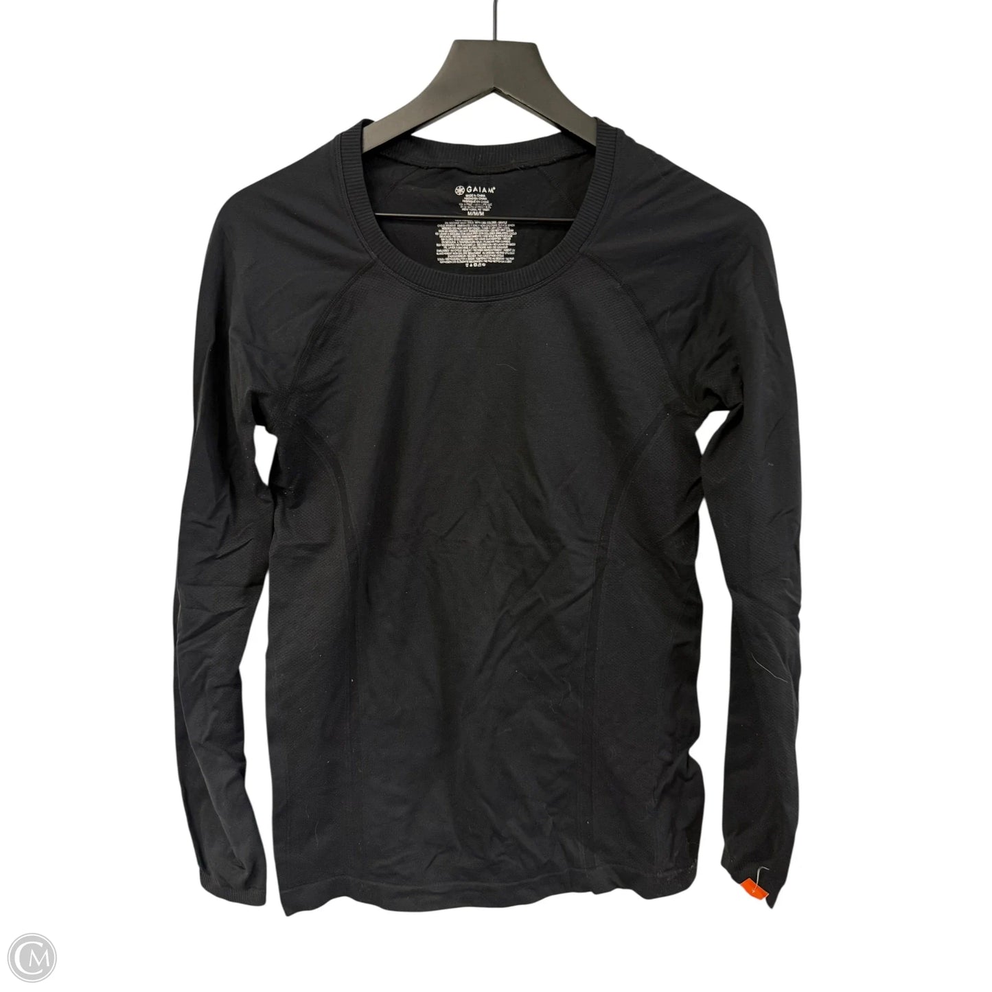 Athletic Top Long Sleeve Crewneck By Gaiam In Black, Size: M