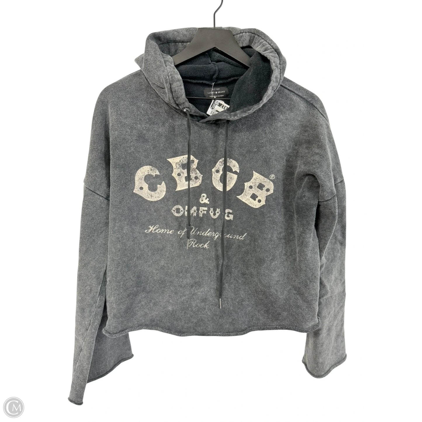 Sweatshirt Hoodie By Lucky Brand In Grey, Size: M