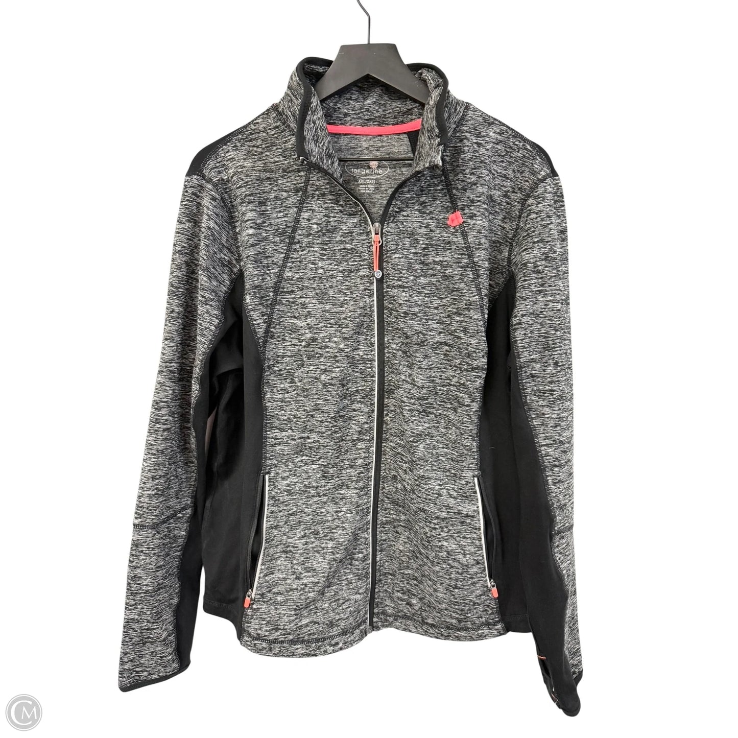 Athletic Jacket By Tangerine In Black & Grey, Size: Xxl