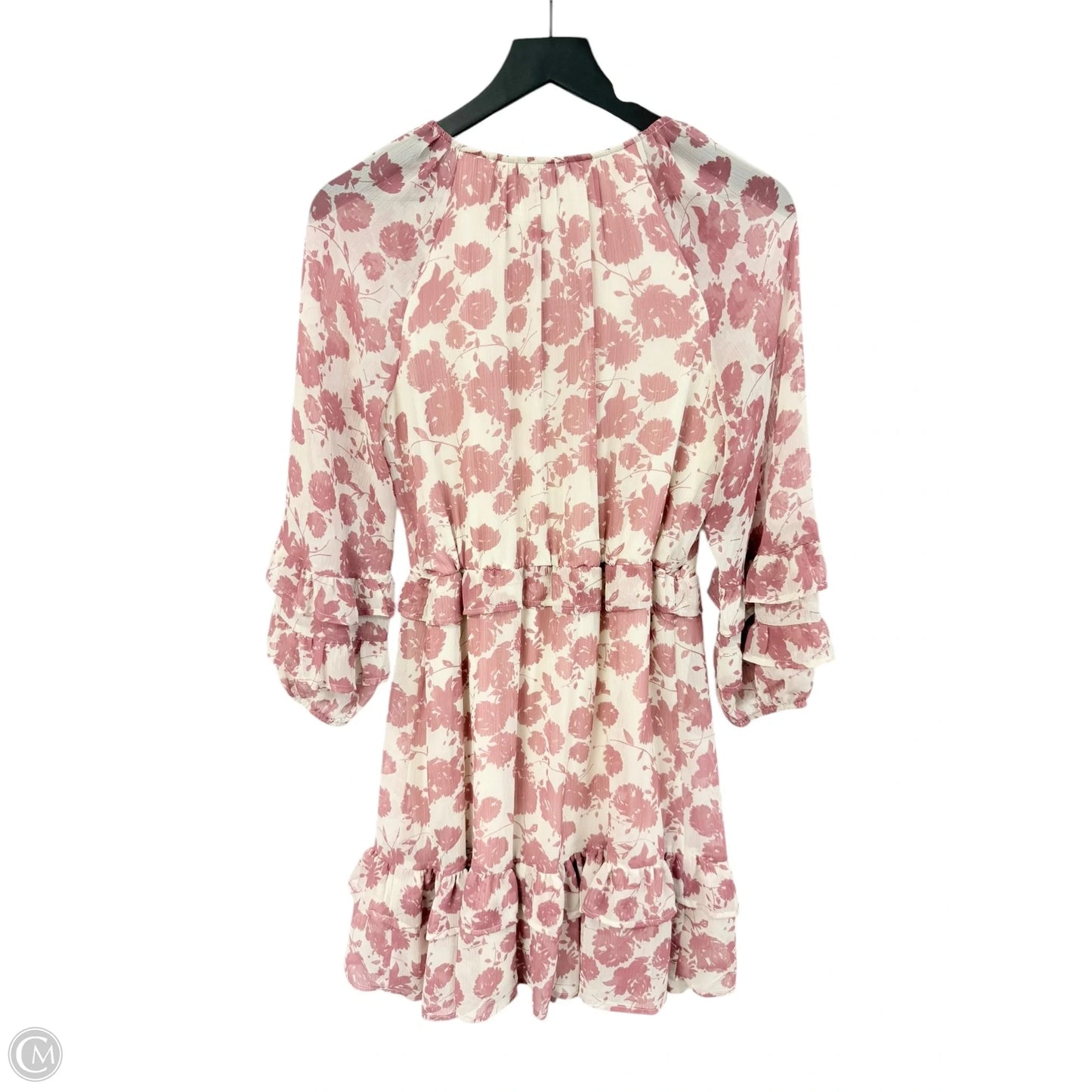 Dress Casual Short By Simply Vera In Cream & Pink, Size: S