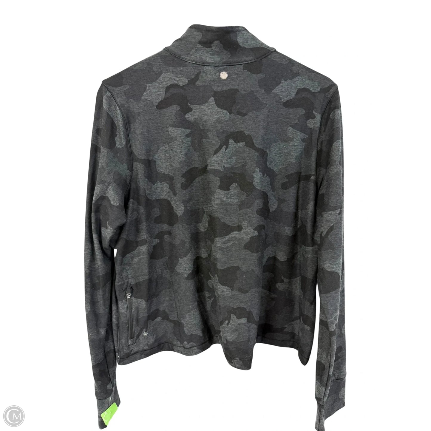 Athletic Top Long Sleeve Collar By Yogalicious In Camouflage Print, Size: L