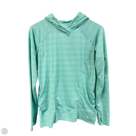 Athletic Top Long Sleeve Hoodie By Mpg In Green, Size: L
