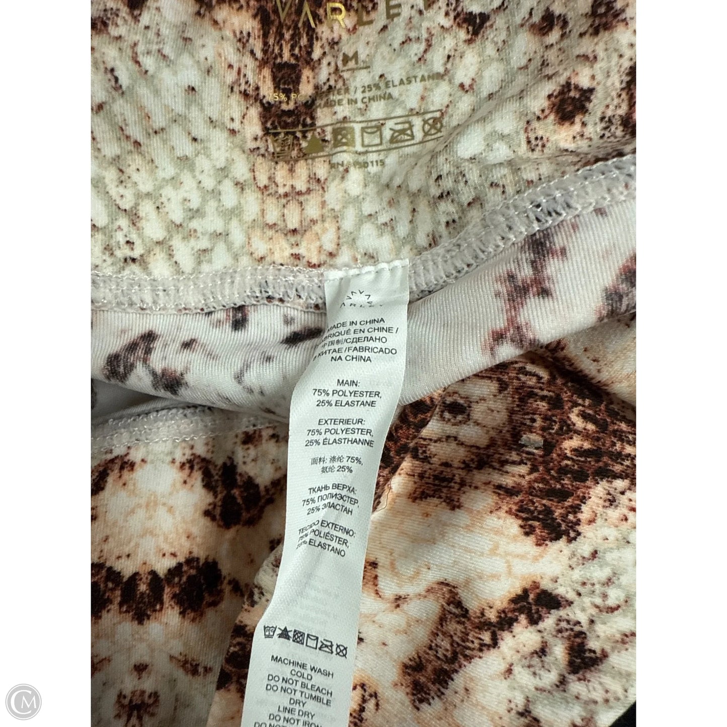 Athletic Leggings By Varley In Snakeskin Print, Size: M