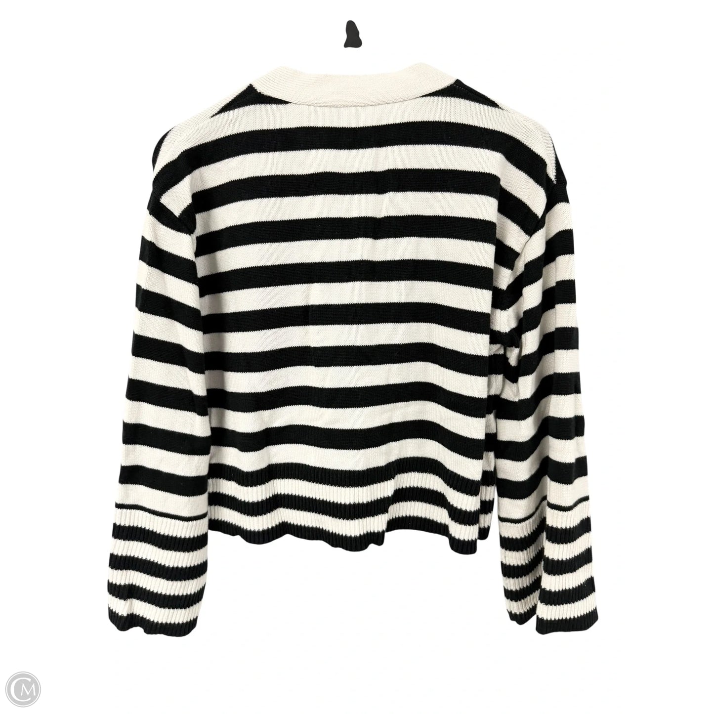 Sweater Cardigan By Cme In Black & White, Size: L