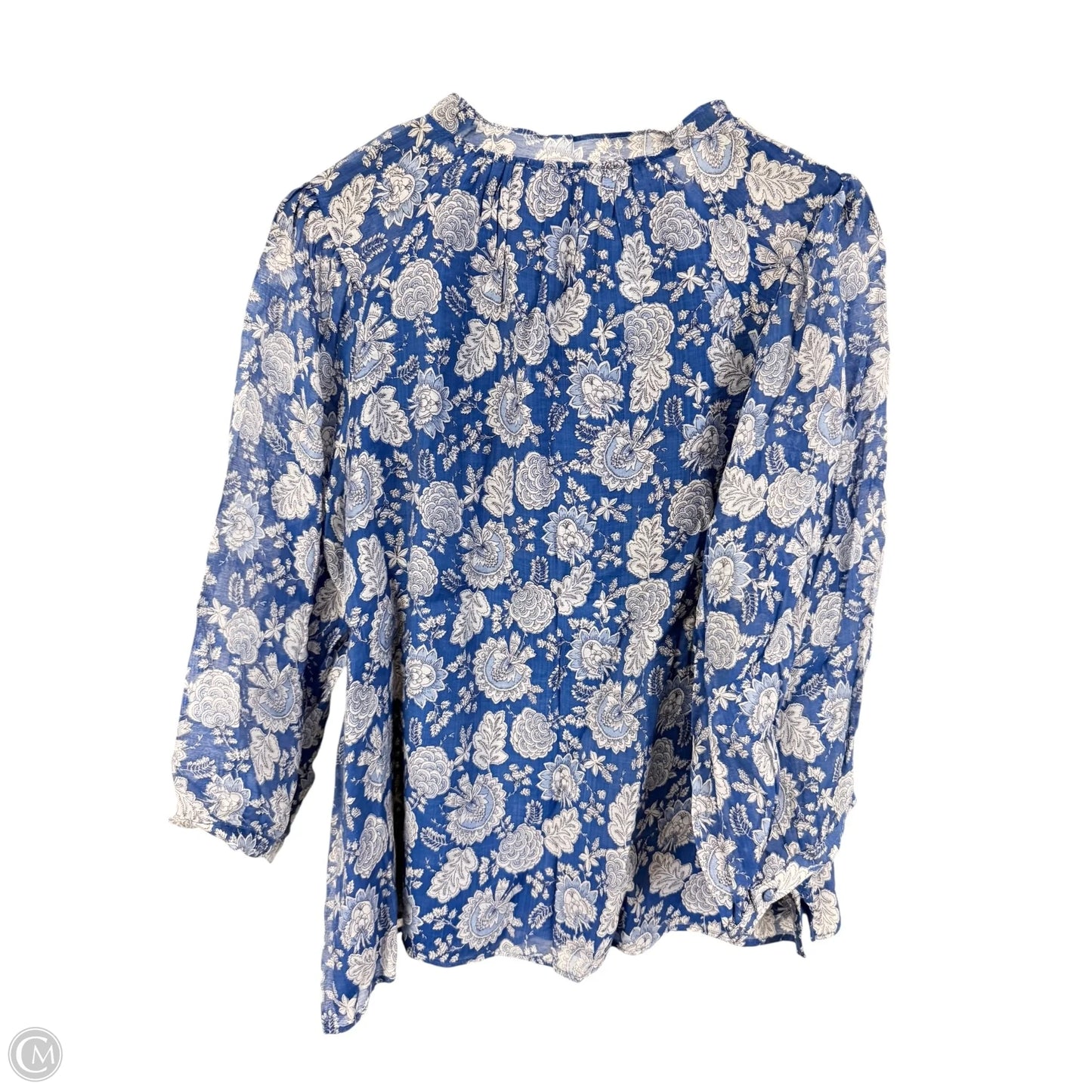 Top 3/4 Sleeve By Vince Camuto In Blue & White, Size: Xl