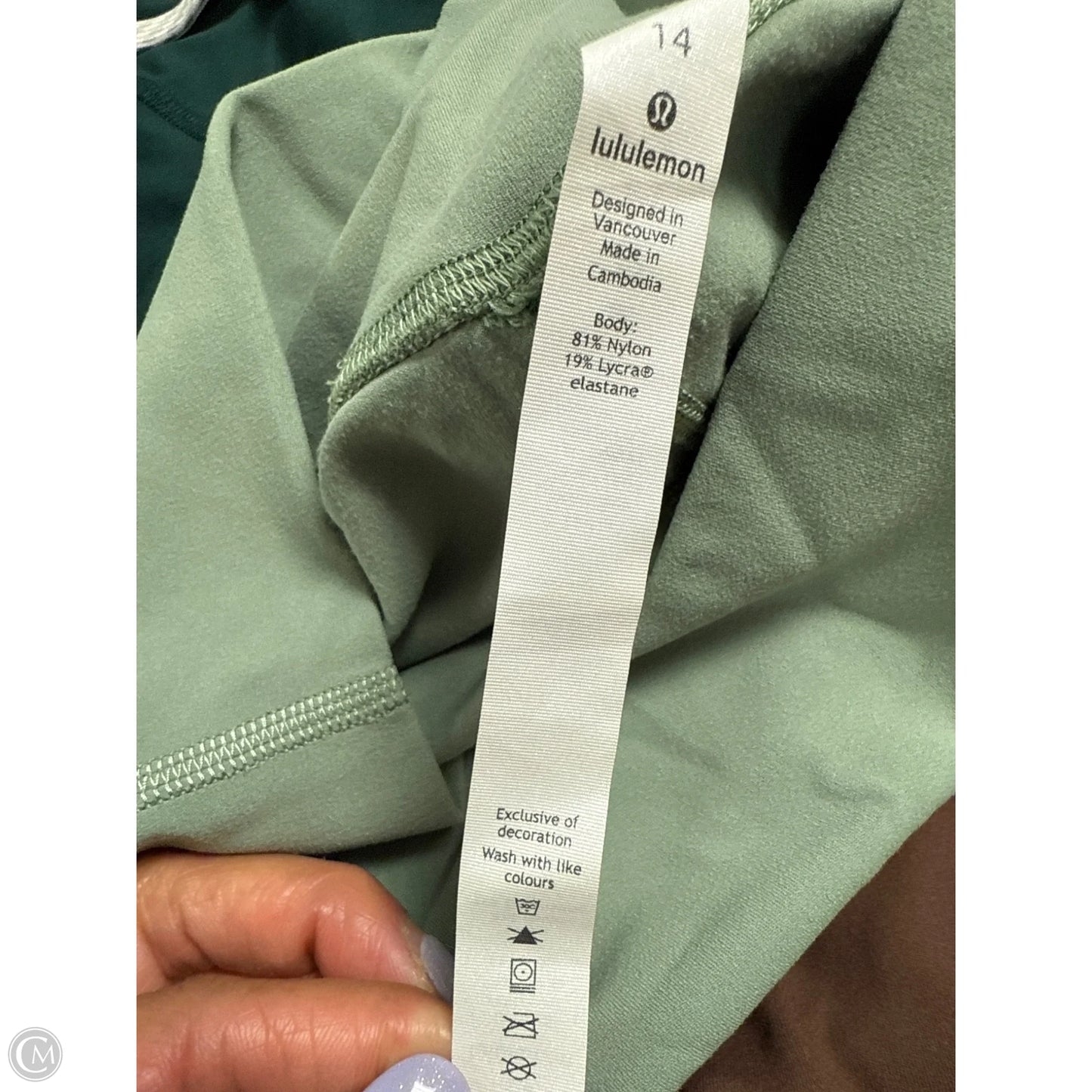 Athletic Leggings By Lululemon In Green, Size: 14
