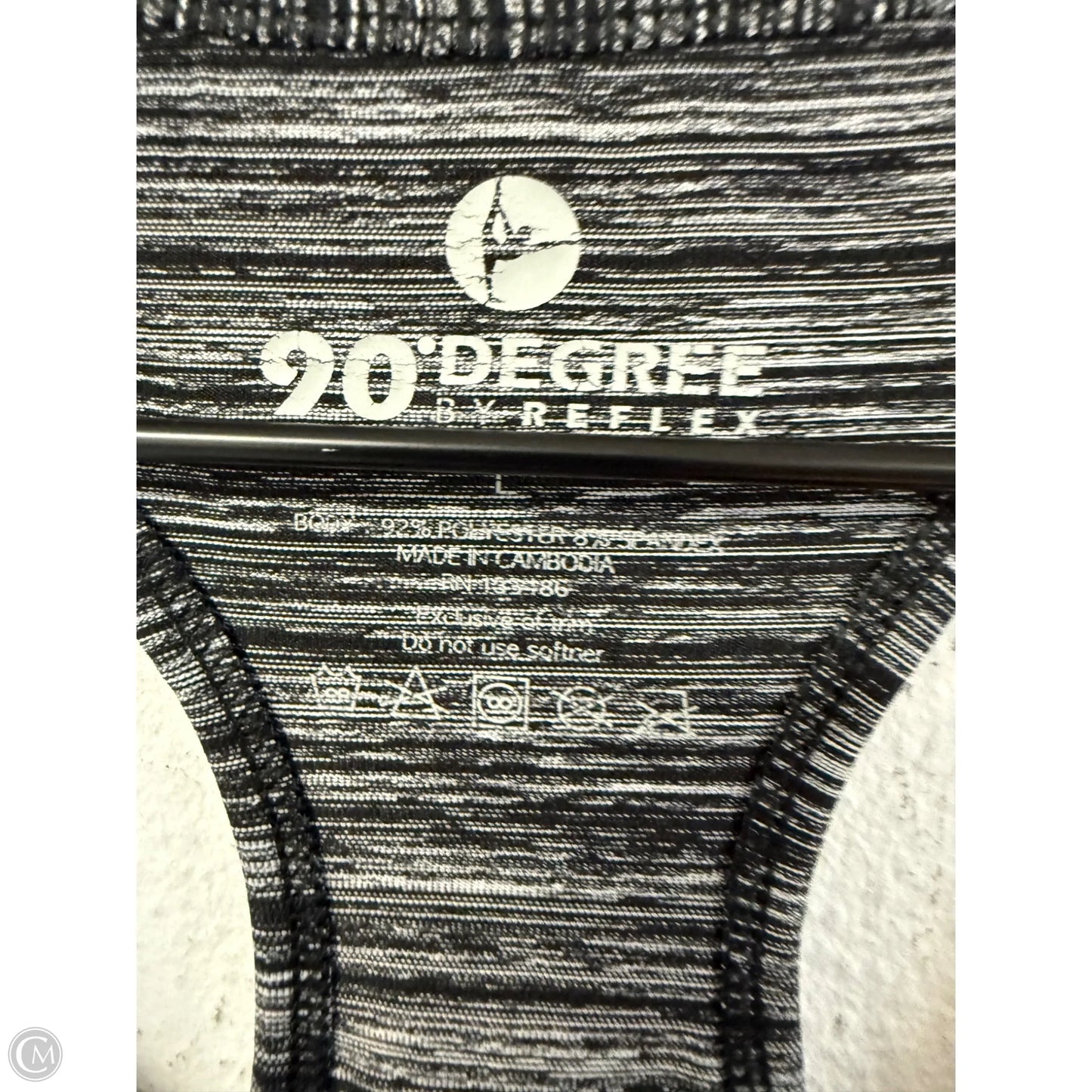 Athletic Tank Top By 90 Degrees By Reflex In Black & Grey, Size: L