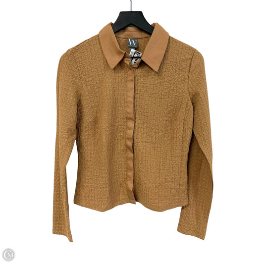 Blouse Long Sleeve By Worthington In Beige, Size: M