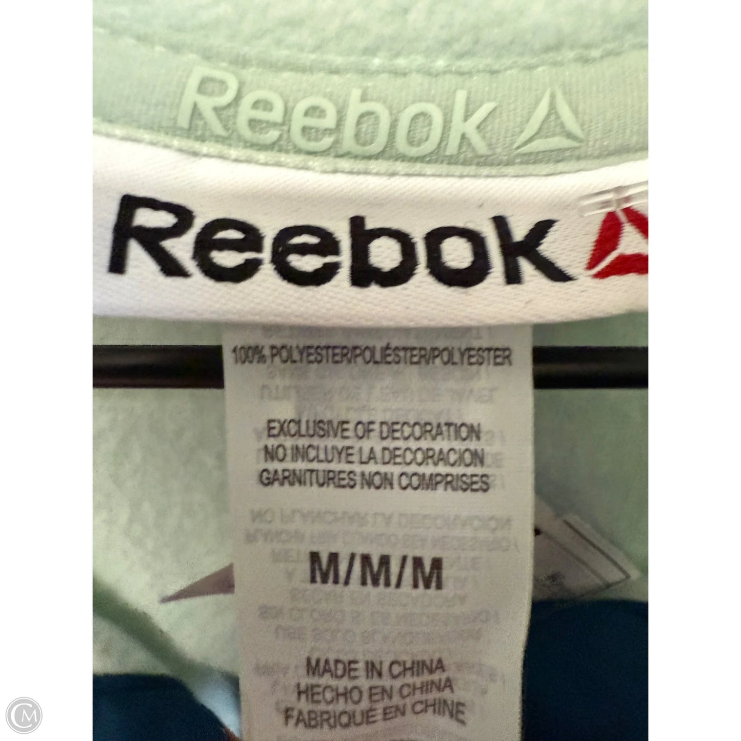 Sweatshirt Collar By Reebok In Green, Size: M